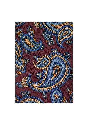 Eșarfă Ascot cu motiv paisley în Bordeaux